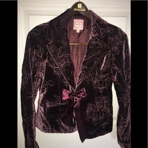 Old Navy Velvet Floral Blazer - Deep Purple
